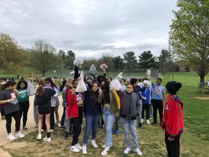 6th grade class trash pick up